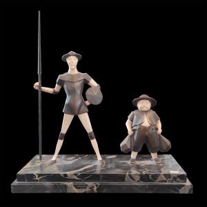 Figura del Quijote en bronce y marfil