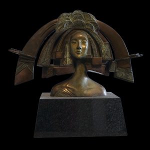 Busto de bronce de mujer